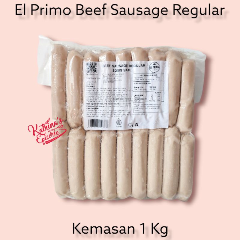 

El Primo Beef Sausage Regular 1 Kg Sosis Sapi Serbaguna