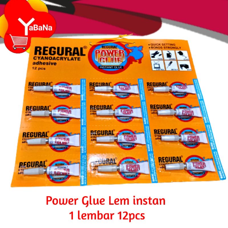 

Lem Power Glue Lem instan Regural isi 12pcs