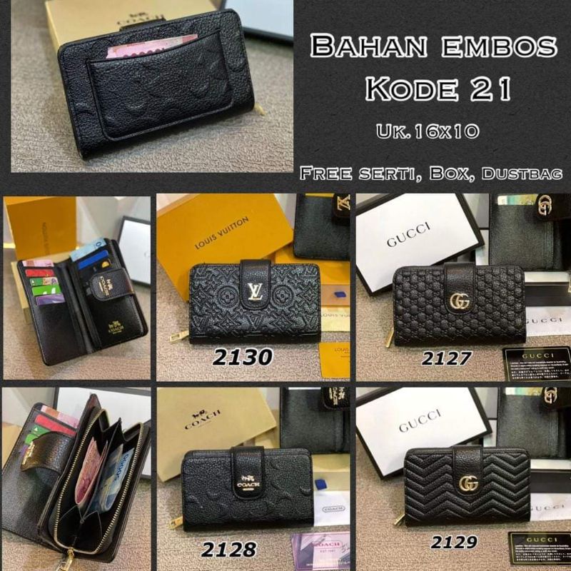 NEW ITEM aneka dompet lidah kode 21 free box / dompet uang dan kartu import