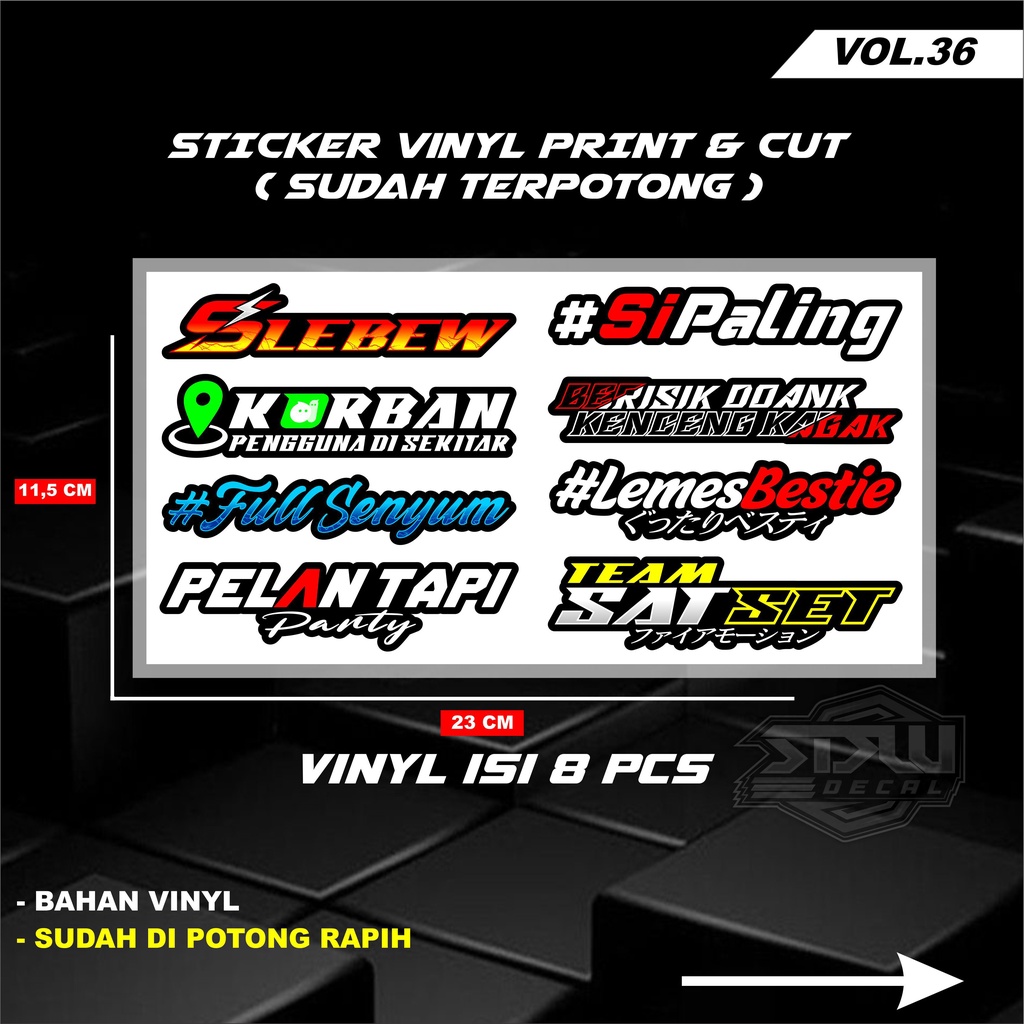 Sticker Racing Vinyl Pack Print &amp; Cut Stiker Motor Setiker Racing Variasi 36/50