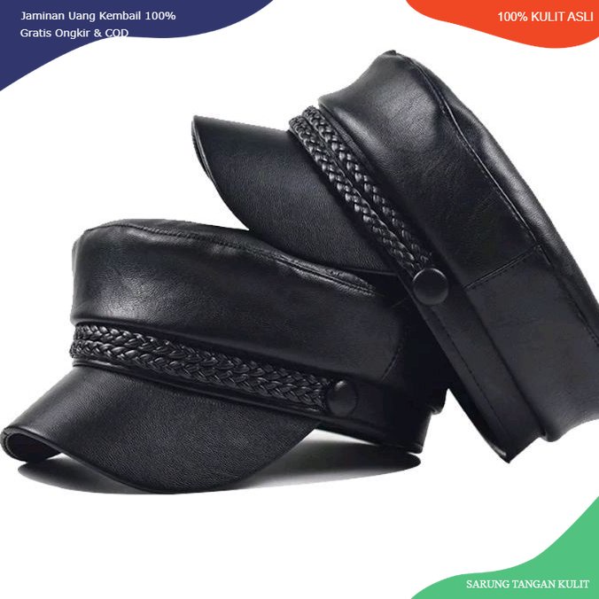 Topi kulit/ topi kulit pria/topi kulit asli/topi kulit komando /Topi kulit asli