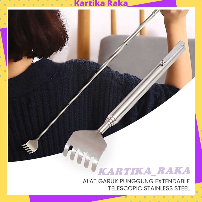 KR Alat Penggaruk Punggung Gatal Garukan Badan Bisa Panjang Pendek Extendable Telescopic Stainless Steel