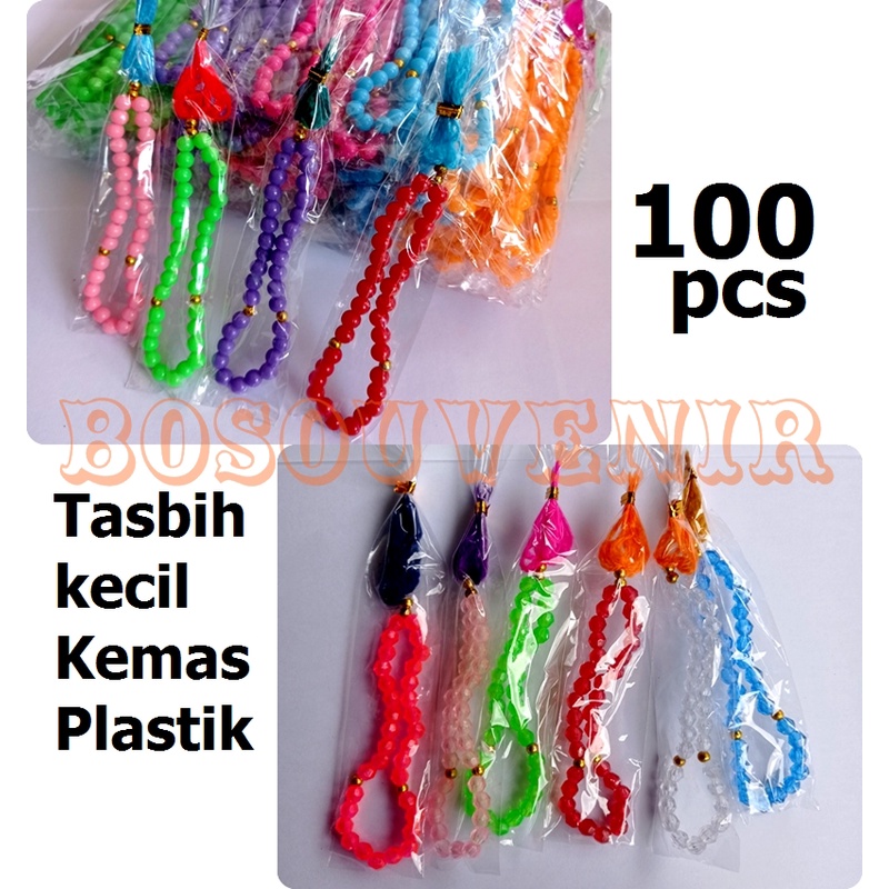 isi 100 Souvenir pernikahan Tasbih Kecil Plastik