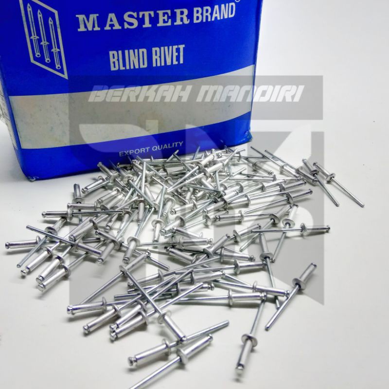 Master Brand Paku 440,550 rivet Blind Ripet Rifet Tembak Aluminium 100 PCS