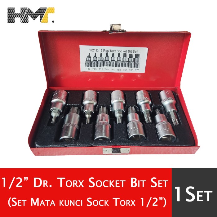 SANDS 1/2" Dr. Torx Socket Bit Set / Set Mata kunci Sok Torx 1/2 inch