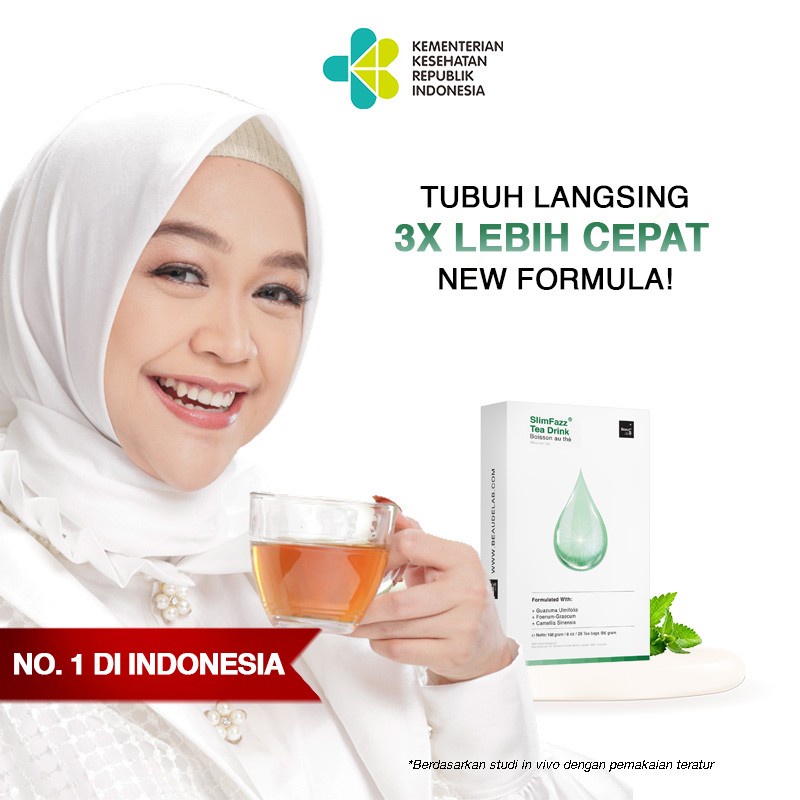 Beaudelab SlimFazz Tea Drink Pelangsing Herbal Makanan Diet Teh Diet Detox 14 Teabags NewLab New Lab