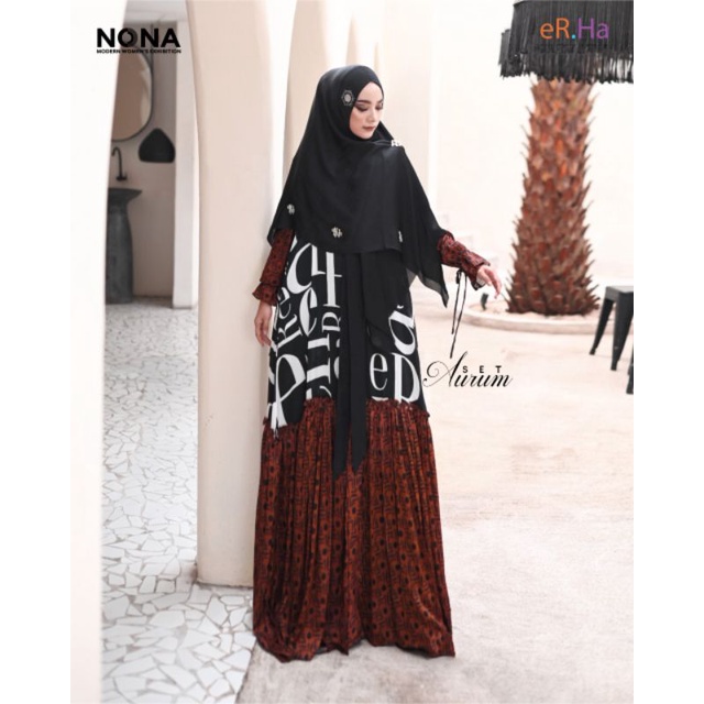 [ER.HA SYARI] GAMIS SYARI TERBARU / DRESS SET PRINTING " AURUM SET " BY ER.HA SYAR'I