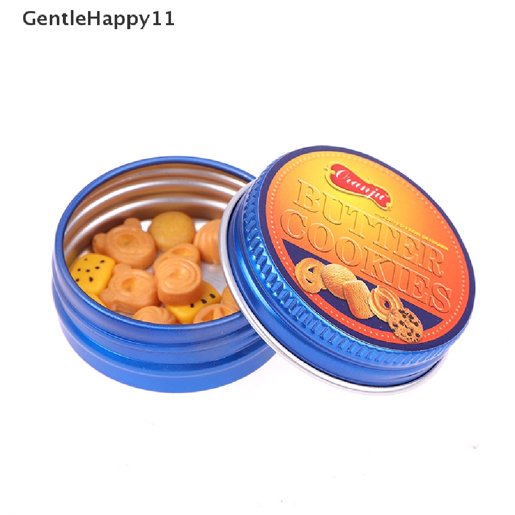 Gentlehappy 1 Set Mainan Miniatur Cookies + Kotak Metal Untuk Aksesoris Rumah Boneka