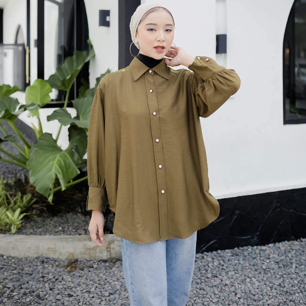 Eclemix Top Wuuka Kemeja Basic Korean Casual Style