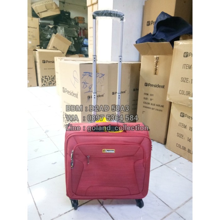 Tas Koper President Kanvas ORI ukuran 14 inch roda 4