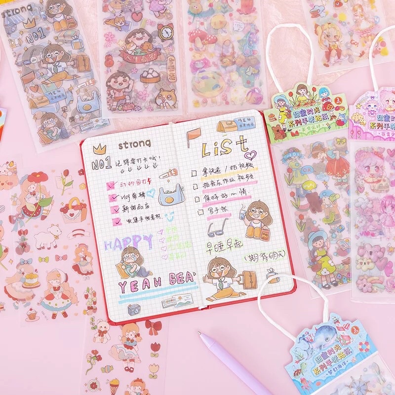 READY STIKER LUCU BUNGA SAKURA MUSIM SEMI KARAKTER ANAK PEREMPUAN BOTOL AIR MINUM VIRAL CASING HP UNIK LAPTOP ESTETIK GAYA KOREA - 1 Sheet Fancy Sticker Spring Kawaii Girls Cute Cherry Blossom Lovely Pink Aesthetic Diy Scrapbook Jurnal Diary Organizer