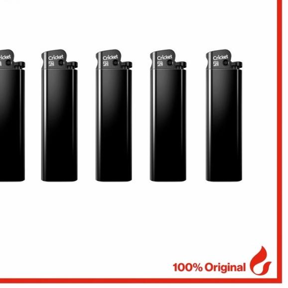 Korek Api Cricket Seri Polos Hitam - 50 Buah