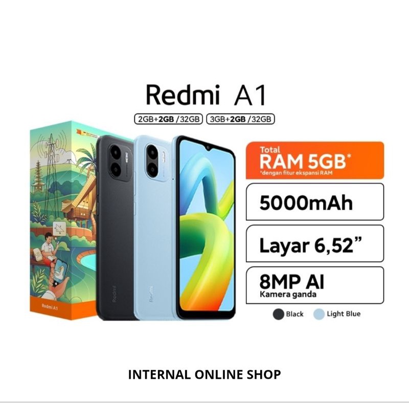 Xiaomi Redmi A1 3/32 GB Garansi Resmi