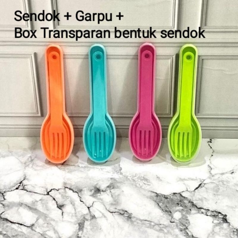 Sendok Garpu Plastik Tebal Portabel Sendok Travel Peralatan Makan Portable Sendok Alat Makan Trevel