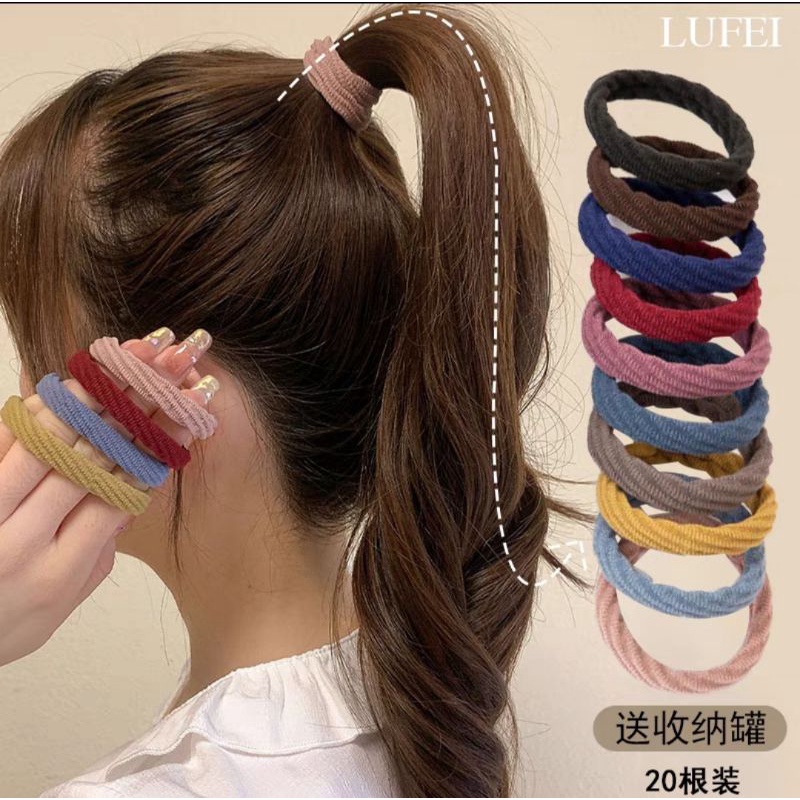 Ikat rambut aksen korea elastis / karet rambut salur korea