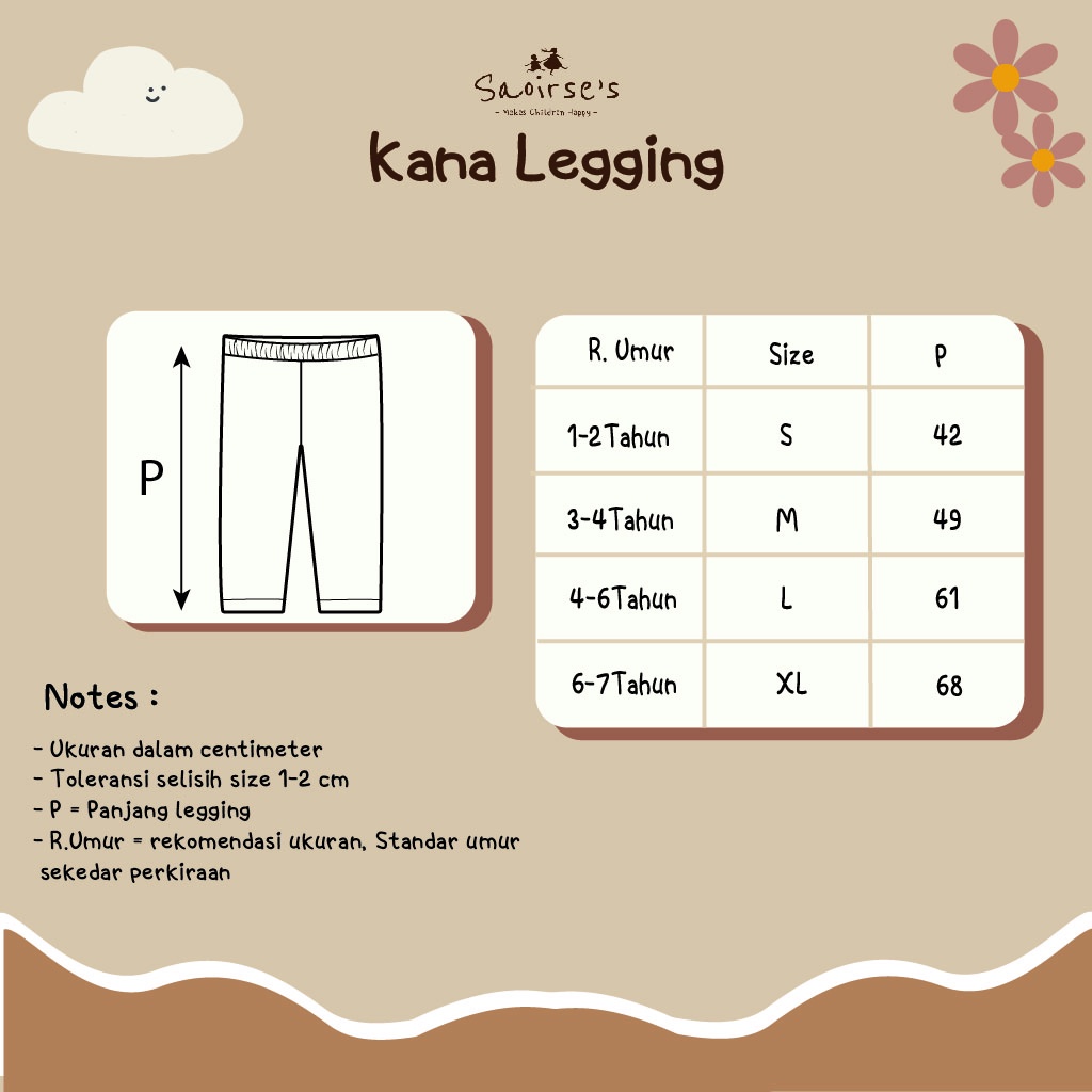 Kana Legging by Saoirse's - celana anak perempuan balita polyspun bahan baju renang