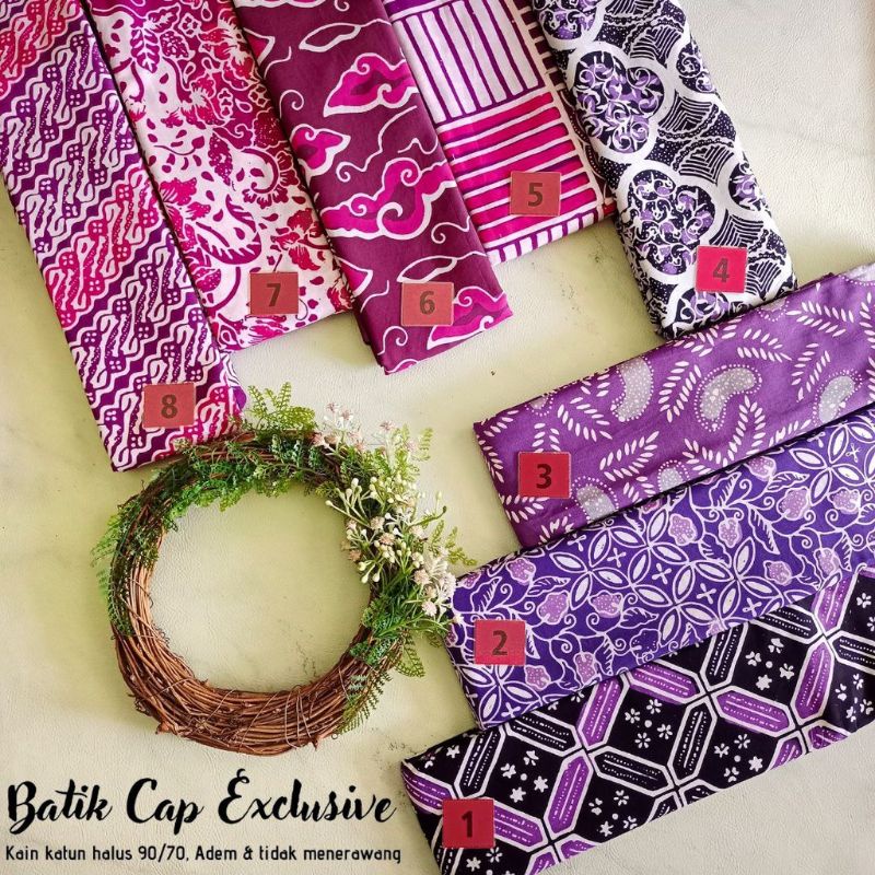 HN2 KAIN BATIK CAP WARNA UNGU MUDA LILAC PURPLE