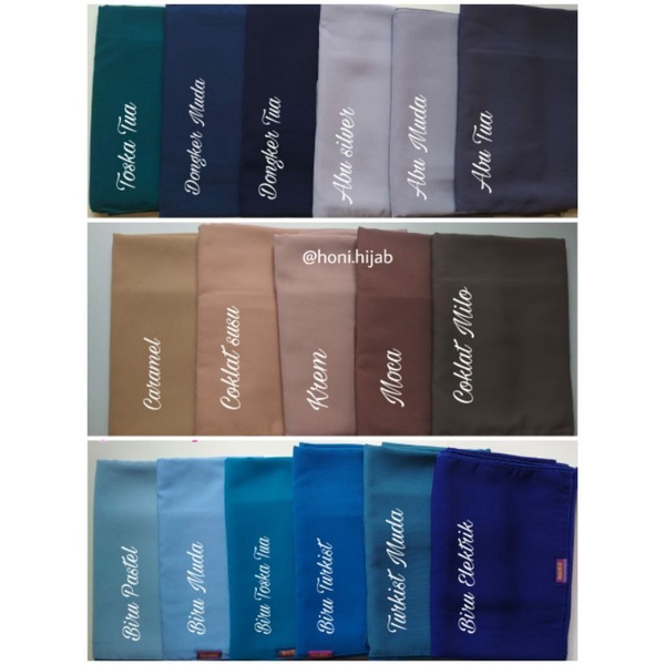 Jilbab Kerudung Segi Empat Syari Jumbo Wolfis Premium Honi Hijab Fashion 120x120 130x130 150x150
