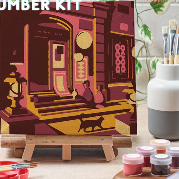 

Paint by number lukisan bangunan city versi 1 canvas 20x20 cm - city02, 15x15cm