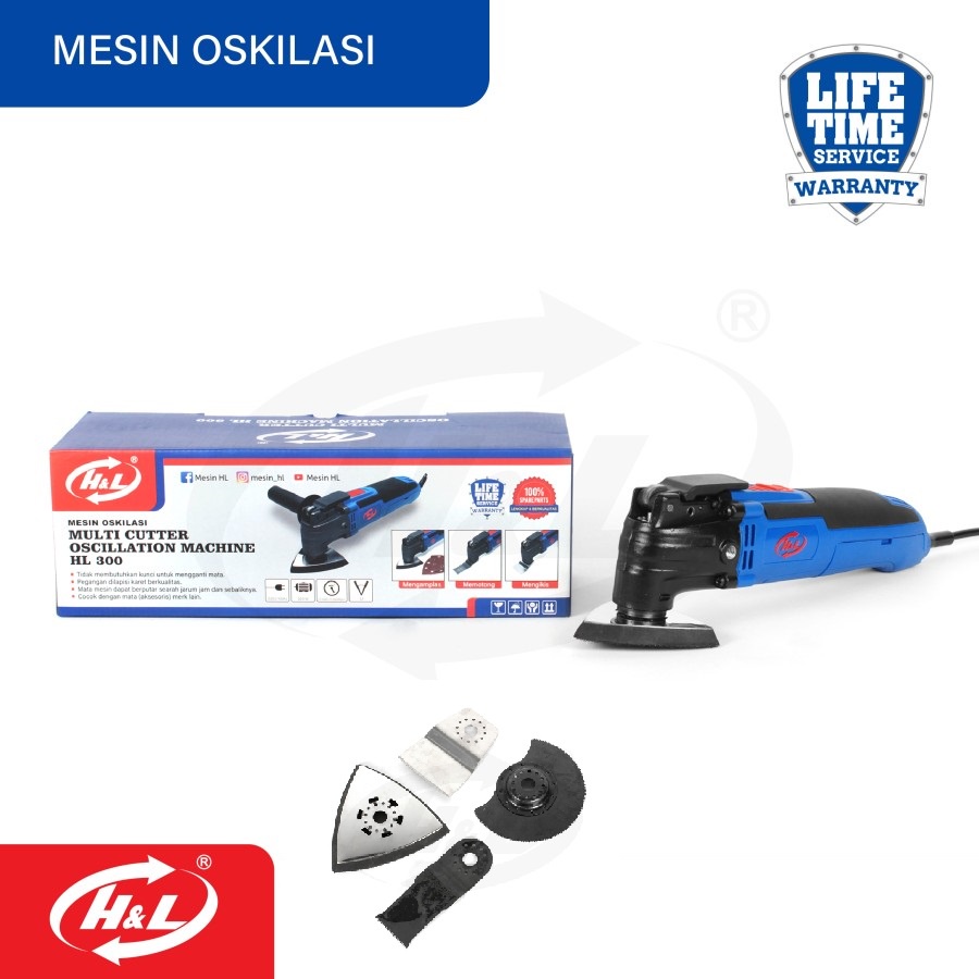 Mesin Multifungsi Oscillating Tool Multi Cutter H&amp;L HL300 Oskilasi