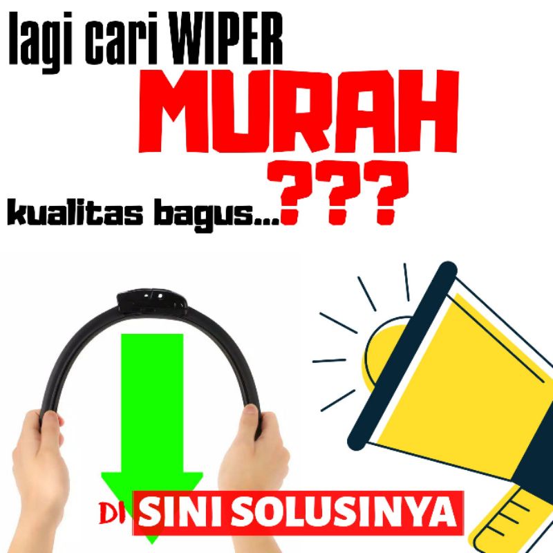 Wiper Kaca Mobil Frameless Mitsubishi Xparder 1 Set 2 Pcs Kanan kiri Ukuran 16&quot;/26&quot;
