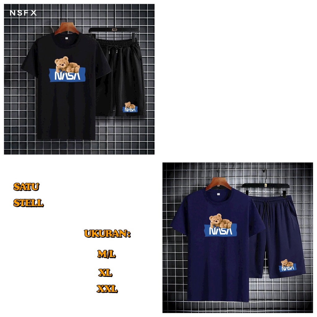 ALIPIO FASHION - SETELAN BEAR ASA / fashion pria / satu stell / T-shirt / celpen / terbaru / keren