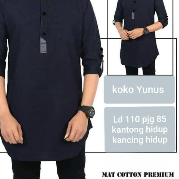 Koko yunus navy sc/ koko pakistan/baju koko pria katun navy