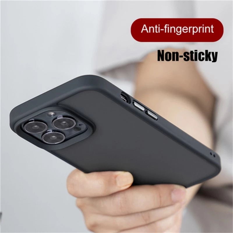 Hard Case Bahan Silikon PC Matte Tahan Banting Untuk iPhone 14 13 11 12 Pro Max 14 Plus