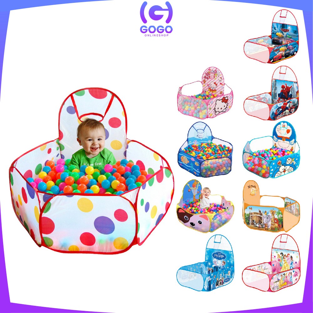 GOGO-M7 Mainan Kolam Mandi Bola 1.2m Tenda Keranjang Mandi Bola Anak + Ring Basket Hadiah Ulang Tahun