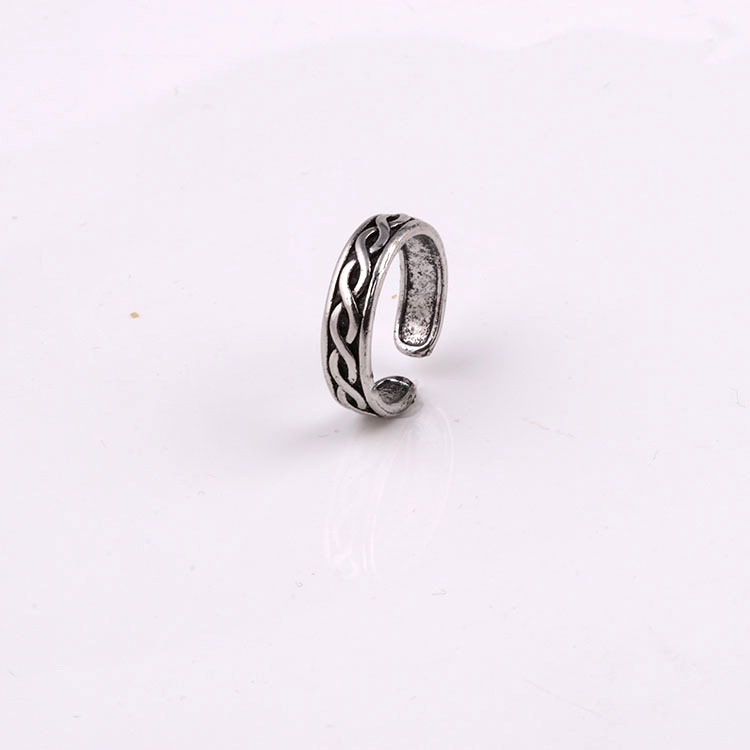 Cincin Model Tali Kepang Bahan alloy Gaya retro Korea Untuk Pria