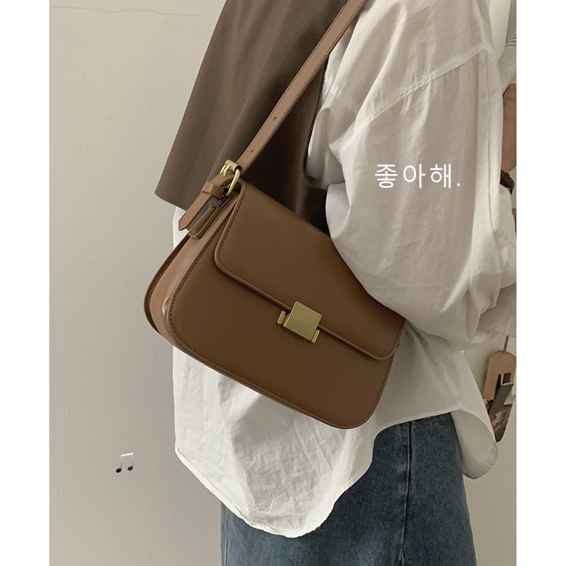 Suhao Retro Musim Gugur dan Musim Dingin Tas Wanita 2021 Baru Fashion Trendi Korea Tas Ketiak Niche All-Match In Single Shoulder Messenger Bag