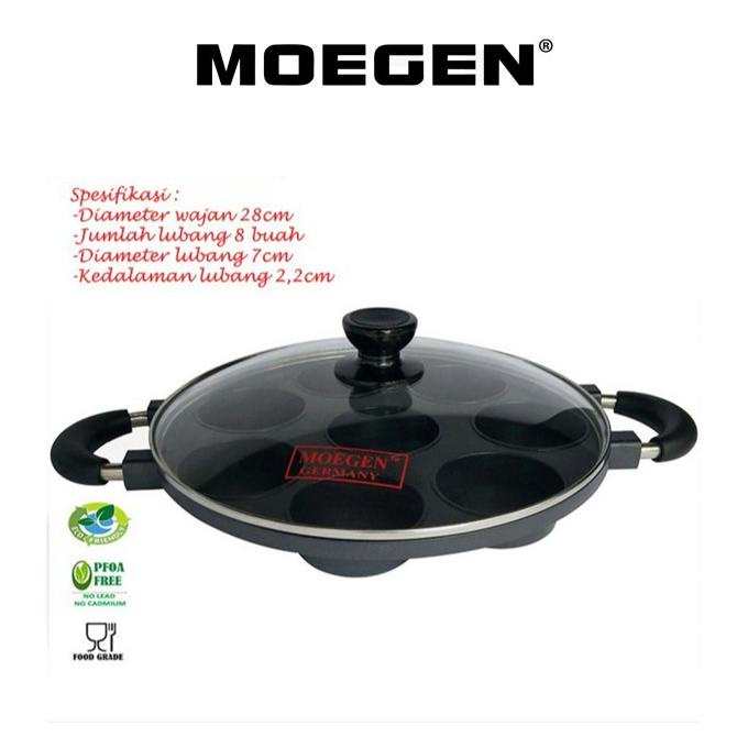 BIG SALE MOEGEN CETAKAN KUE MARTABAK MINI 8 LUBANG LUMPUR SURGA ANTI LENGKET ORIGINAL