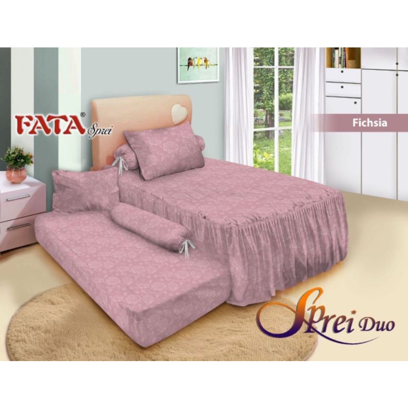 FATA - Sprei Duo Bed Sorong Polos Emboss Fucshia Ukuran 120x200 cm