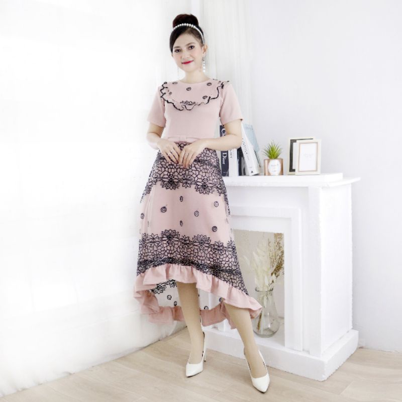 ElegantPGMTA Brigitta Dress Scuba Rok Penguin Tile Sapto ELG8388 - Allsize