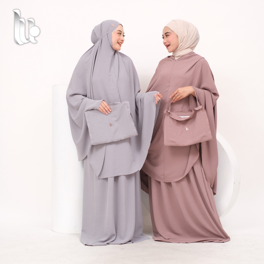 Luvoir Hijab - Tiara Prayer Set with Box Exclusive (Mukenah Crinkle Airflow)