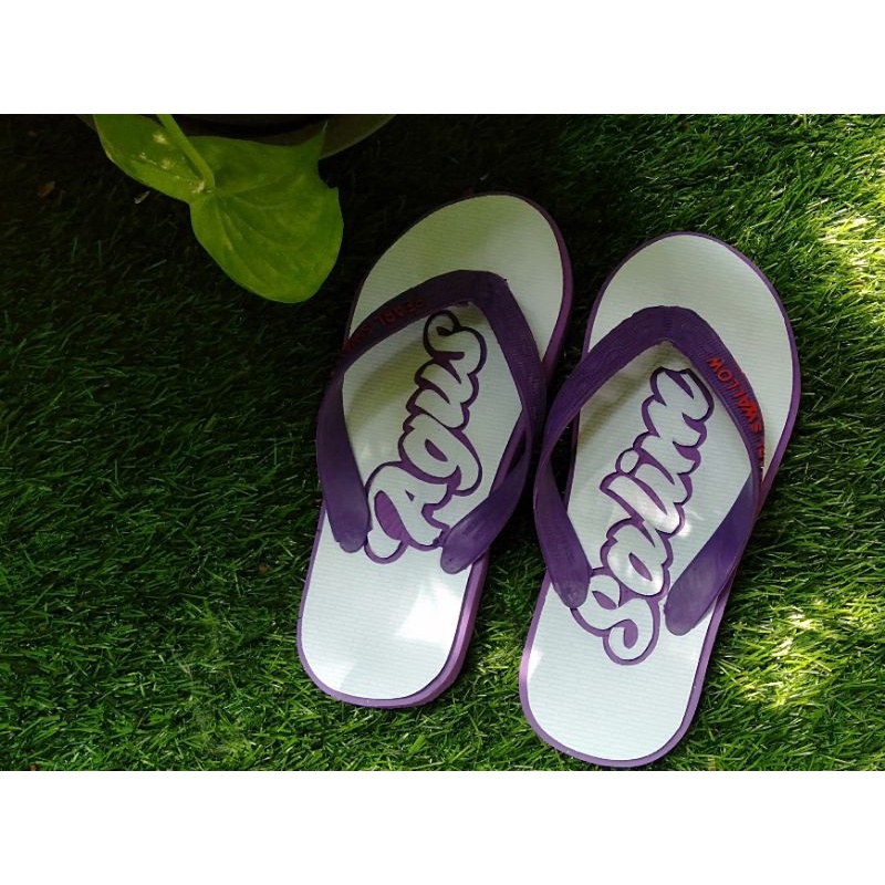 sandal ukir swallow custom nama