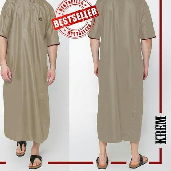 Jubah Arabi Al Isra Pria Muslim lengan pendek