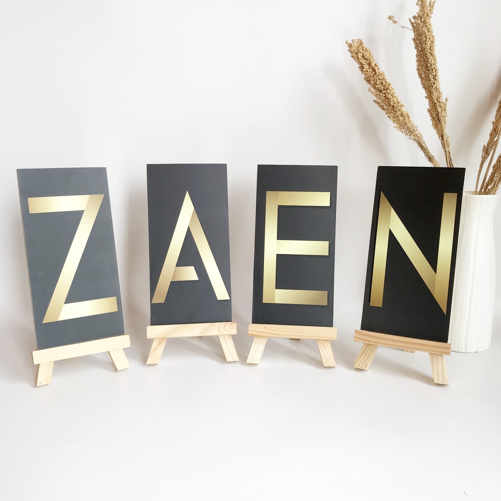 TENNESY HIASAN DINDING ALPHABET HURUF FONT CLASSIC 10X20 CM  WALL DECOR PAJANGAN KAYU DEKORASI DINDING KAMAR TIDUR RUMAH