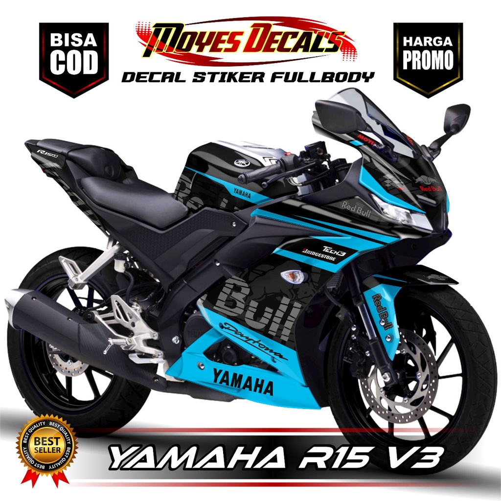 BISA COD Decal Stiker R15 V3 Full Body Motif RedBull Full Body Warna Tosca