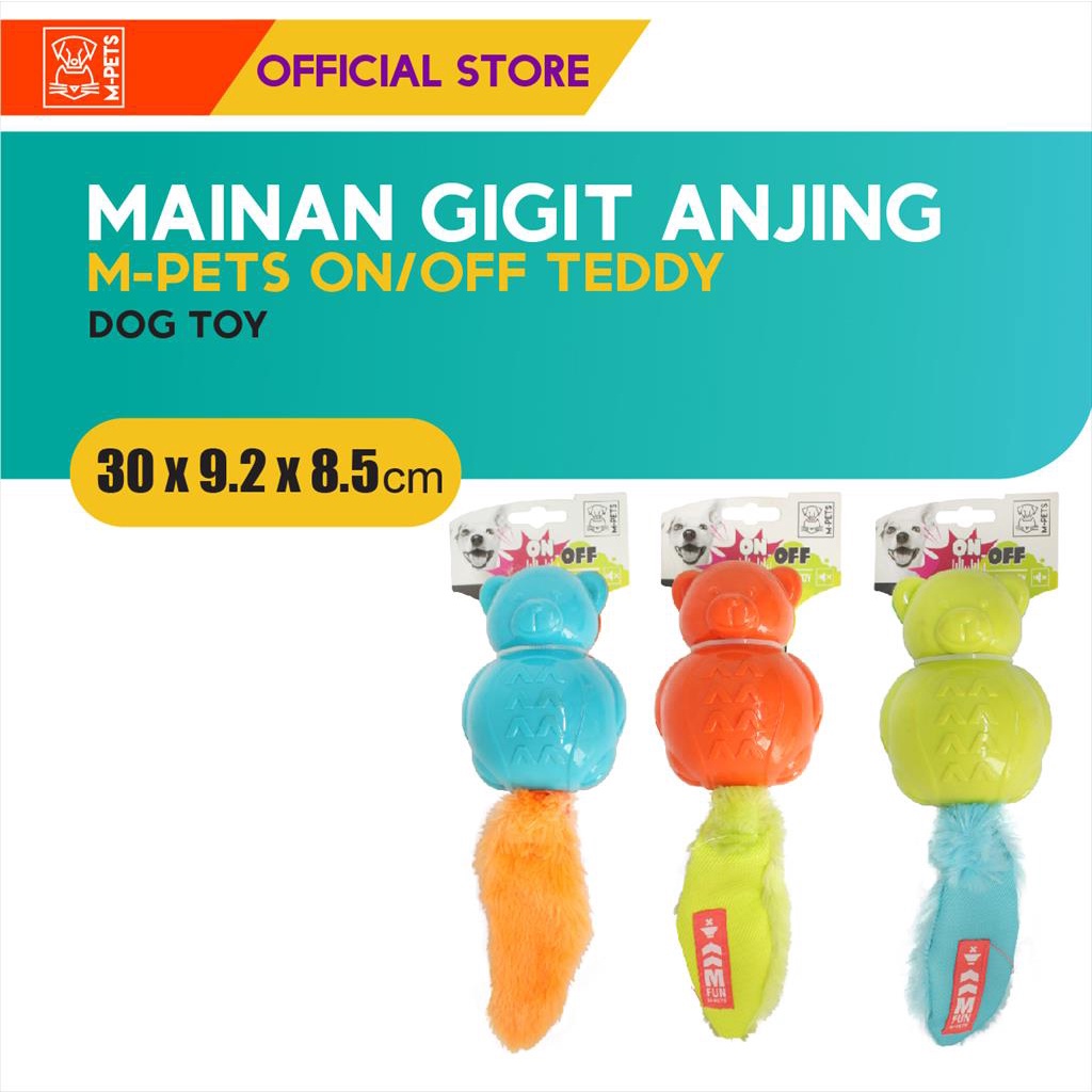 M-Pets On/Off Teddy Dog Toy / Mainan Anjing Bisa Bunyi Dan Tidak