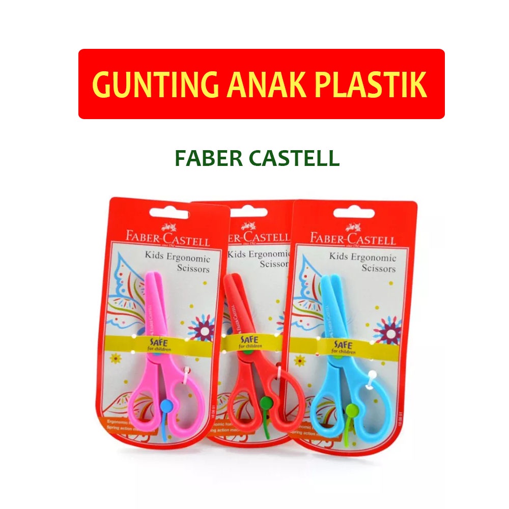 Faber Castell Gunting Anak Plastik Kid Scissor Gunting Faber Castel Plastic Children Scissors  Kids Ergonomic Scissors