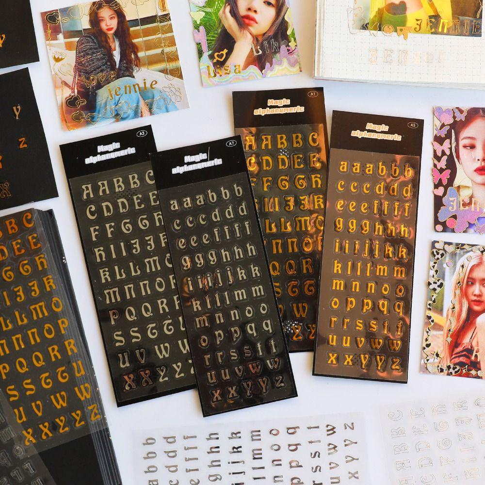 LANFY Goo Card Sticker DIY Handbook Tahan Lama PVC Jurnal Aksesoris Latar Belakang Stiker Hias Golden Silver DIY Craft Album Foto Hand Rekening Bahan Label Sticker