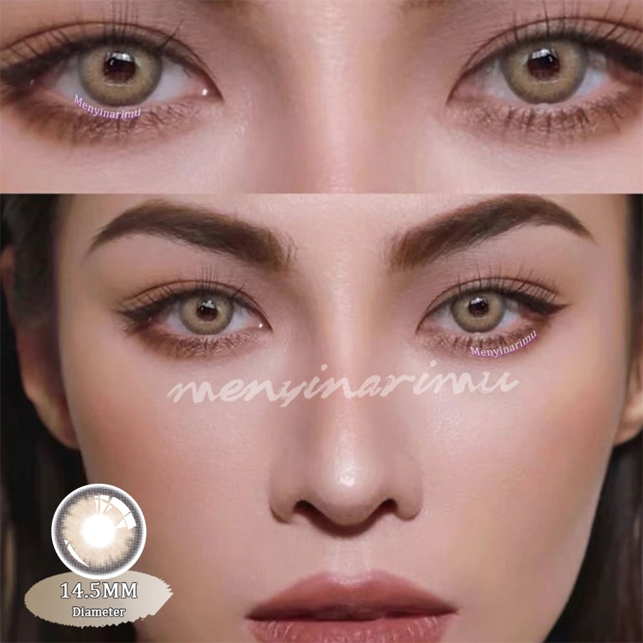 【COD】 DIAMOND SOFTLENS  BIG EYE Soft Colored Contact lens Yearly Use Ensa Mata Soflen Mata Brightsoftlens soflens Mata Kore/import korea softlens-M-BROWM