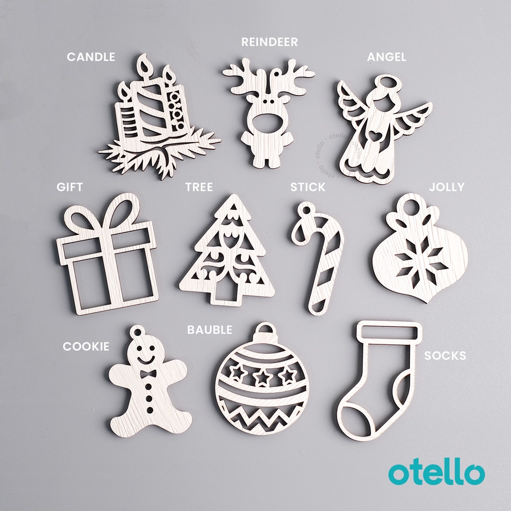 Ornament Natal Hiasan Kado Christmas Gantungan Hang Tag Simbol Merry Christmas Label Parsel Dekorasi