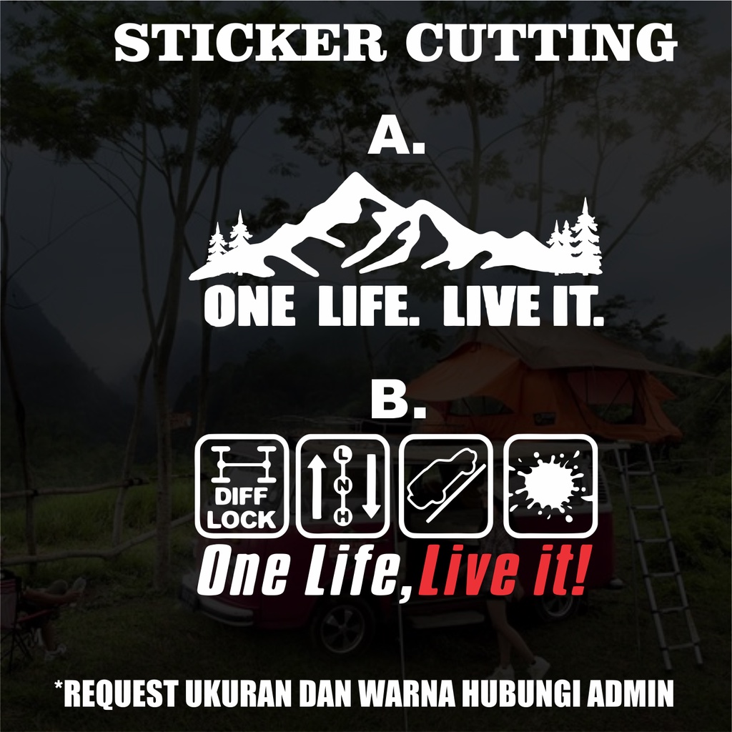 Stiker Sticker Cutting One Life.Life It Camper van