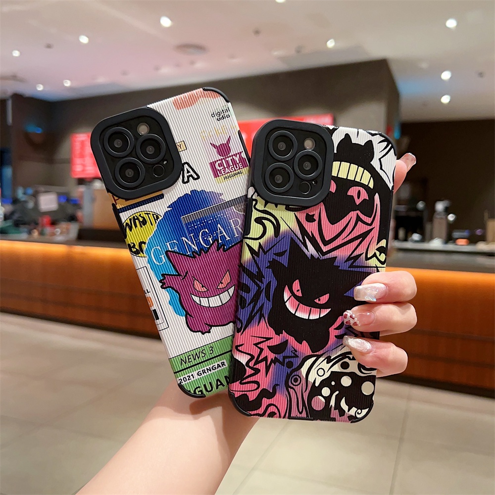 Case Motif Gengar Untuk iPhone 14 / 13 / 12 / 11 Pro Max 14 Plus 11 Pro 7 8 Plus X Xs Max XR