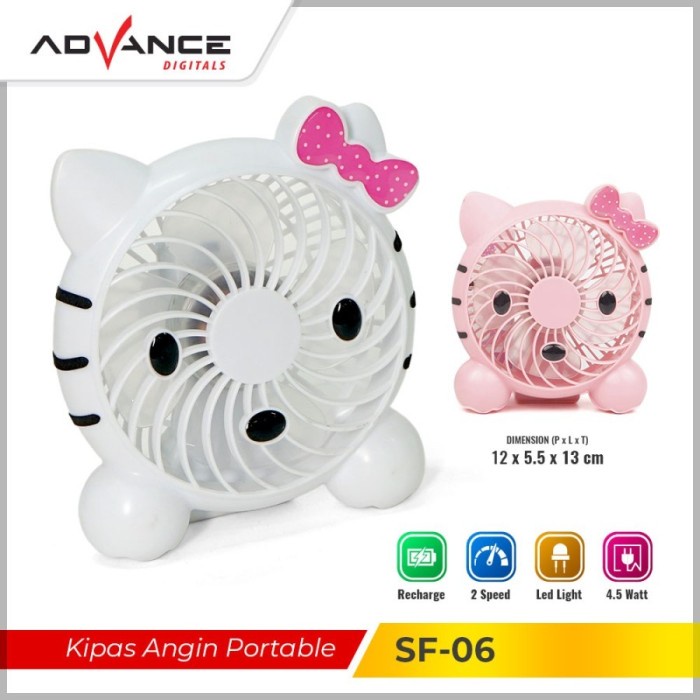 Advance Kipas Mini USB Portable SF-06 / SF06 Kipas Karakter Hello Kity
