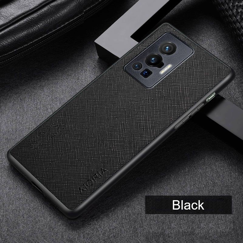 VIVO X70 PRO COVER SOFT CASE CANVAS CROSS PATTERN SILIKON SOFTCASE- BLACK X70PRO