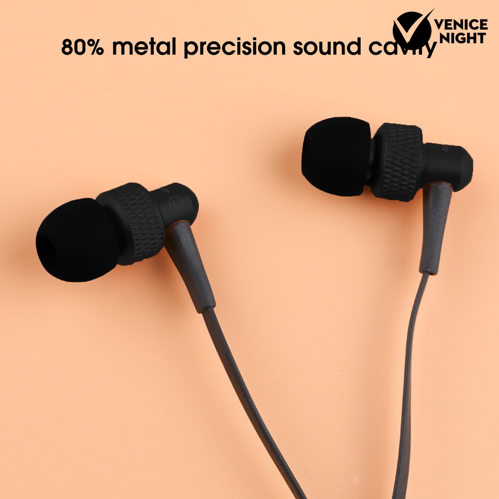 (VNEP) (Berkabel) AWEI ES-390i Earphone dengan Mikrofon Moving-coil Horn 3.5mm HiFi Sound In-ear Sports Earbud untuk Ponsel