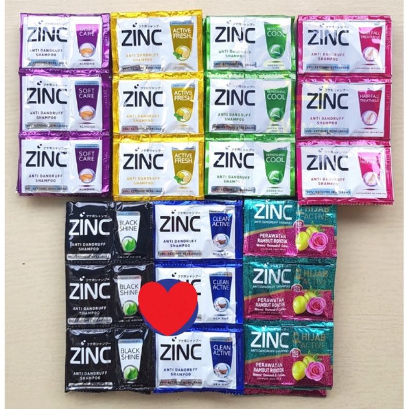 Shampoo Zinc Renceng, Sampo Rambut Kemasan Renteng / Shampo Sachet / saset murah(Varian Warna, Fungs